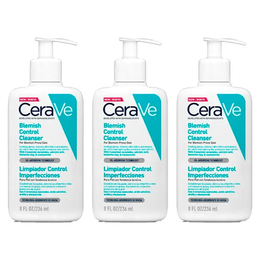 Cerave Triplo Limpiador Control Imperfecciones, 3X236 Ml