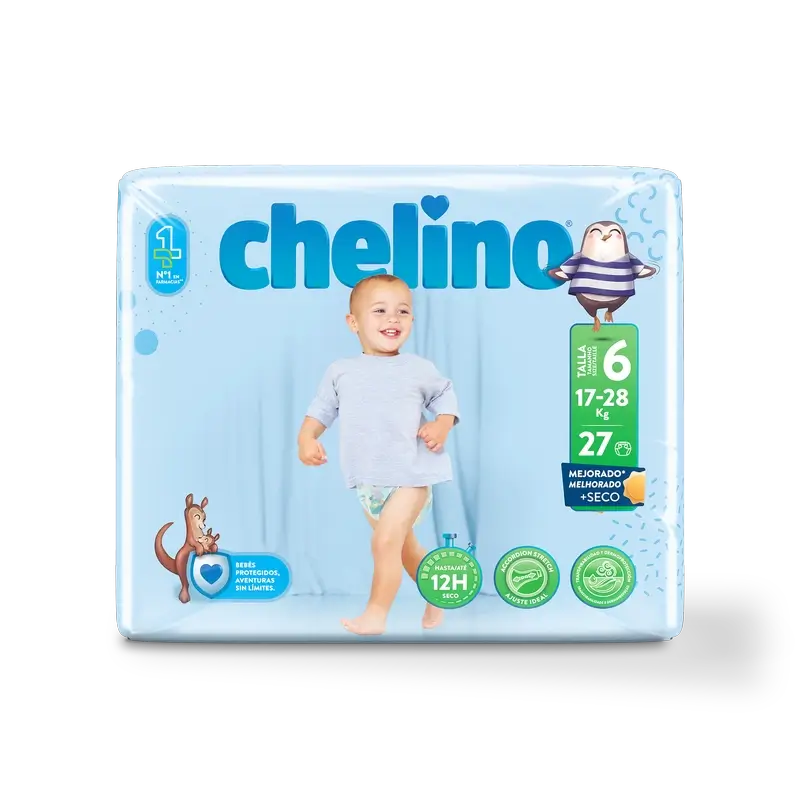 Chelino Pañal Talla 6 (17-28 Kg) , 27 unidades