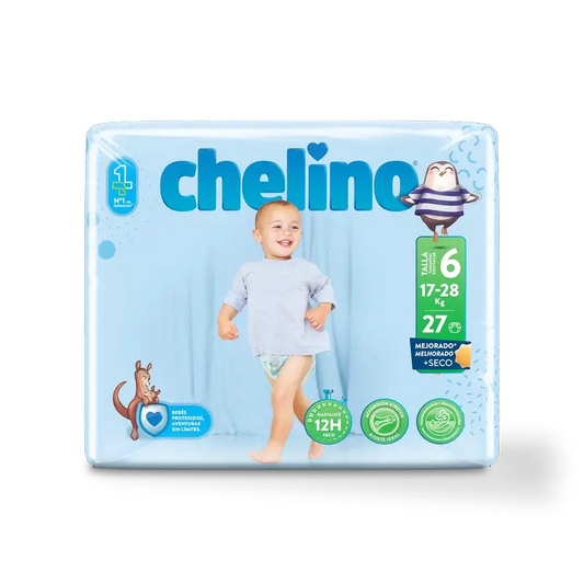 Chelino Pañal Talla 6 (17-28 Kg) , 27 unidades