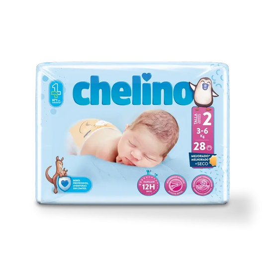 Chelino Pañal Talla 2 (3-6 Kg) , 28 unidades