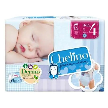 Chelino Love Pañal Talla 4 (9-15 Kilos) Bolsa 34 unidades