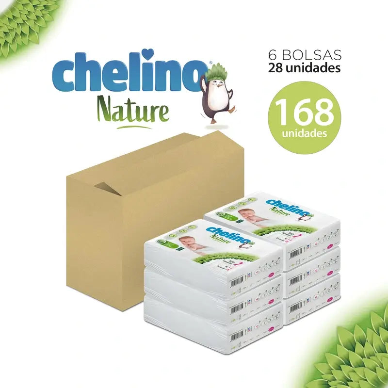 Chelino Nature Pañal Talla 2 (3-6 Kg) , 28 unidades