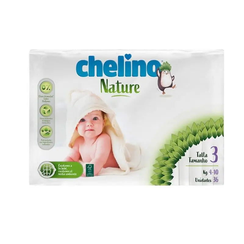 Chelino Nature  Pañal Talla 3 (De 4Kg A 10Kg) , 36 unidades