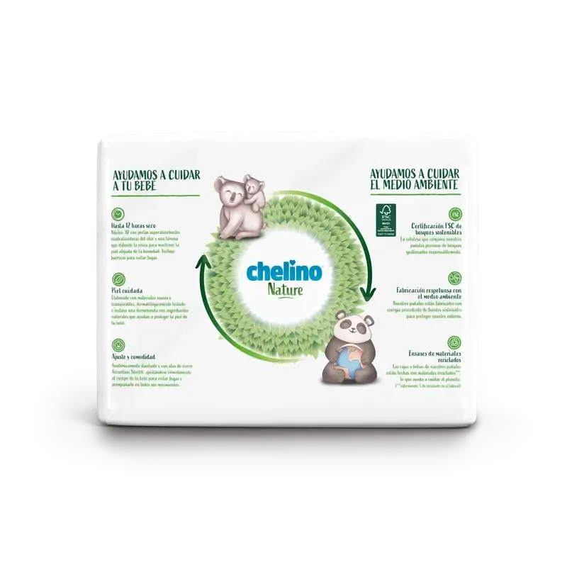 Chelino Nature Pañal Talla 4 (9-15 Kg) , 34 unidades