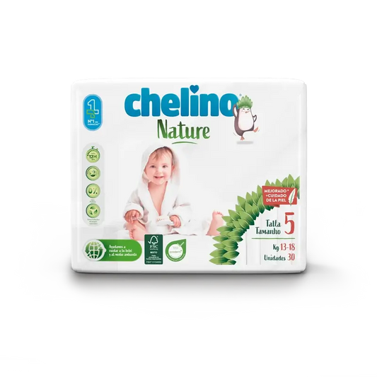 Chelino Nature Pañal Talla 5 (13-18 Kg) , 30 unidades