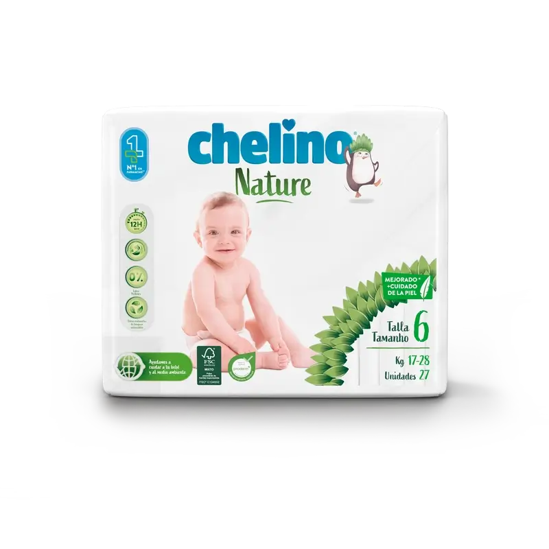 Chelino Nature Pañal Talla 6 (17-28 Kg) , 27 unidades