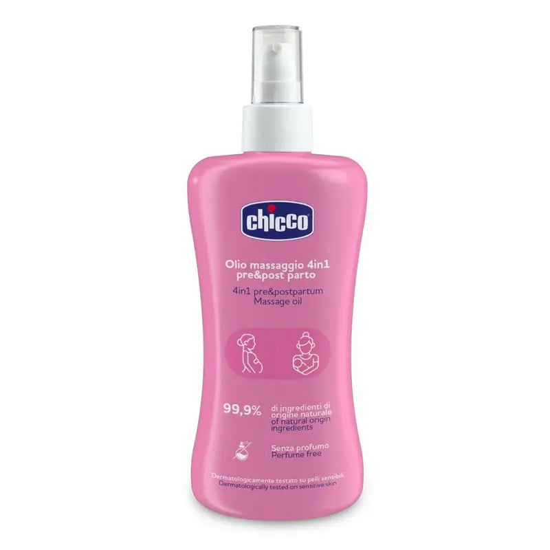 Chicco Aceite De Masaje Pre-Post Parto 4En1 , 200 ml