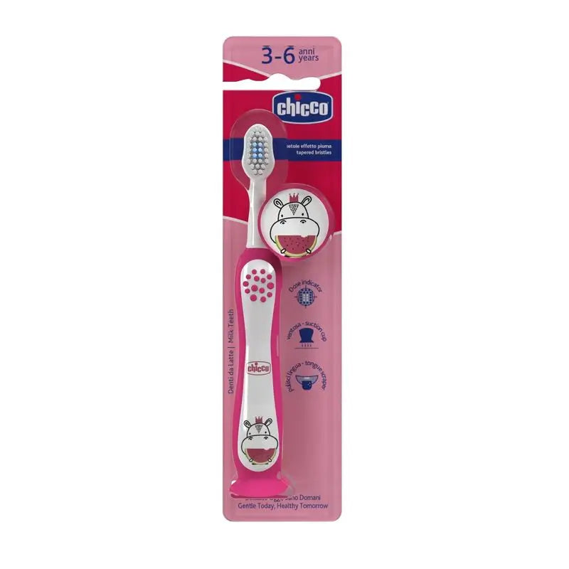 Chicco Cepillo De Dientes Infantil Hippo 3-6Y, 1 ud