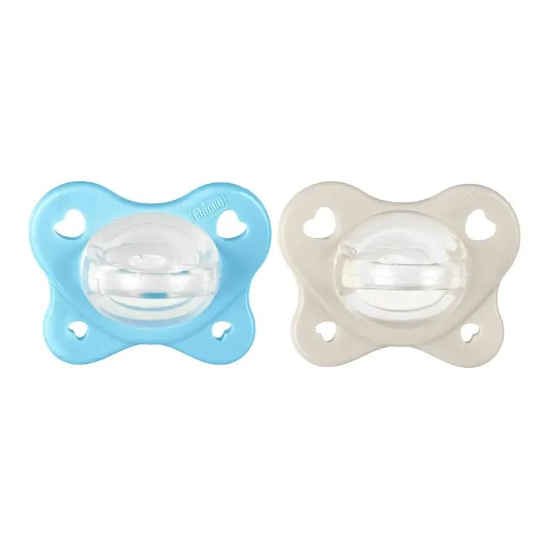 Chicco Chupete Physioforma Dual Soft Sil Azul 2-6 Meses , 2 unidades