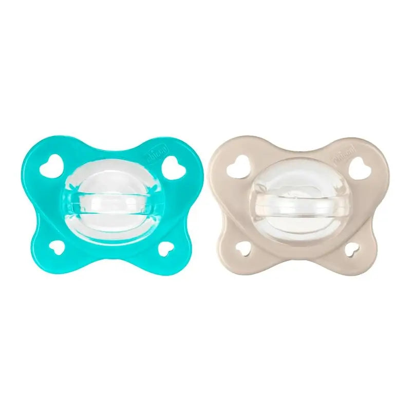 Chicco Chupete Physioforma Dual Soft Sil Azul 6-16 Meses , 2 unidades
