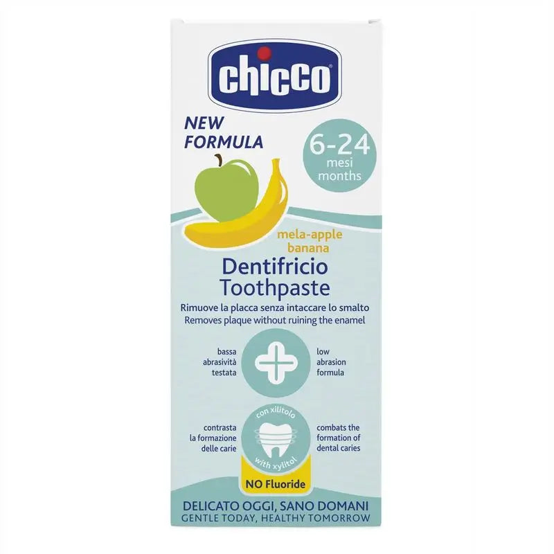 Chicco Pasta De Dientes Manzana Y Platano 6-24M Fluor, 50 ml