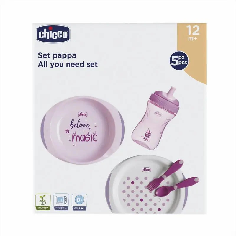 Chicco - Set Completo Comida 12M+ Rosa