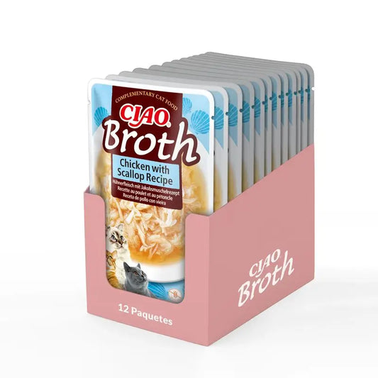 Churu Cat Chicken Broth Salmón Display 12X40Gr