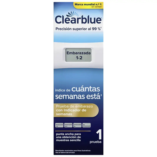 Clearblue Digital Prueba de Embarazo con Indicador de Semanas, 1 Test Digital