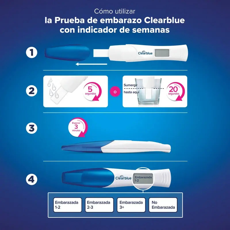 Clearblue Digital Prueba de Embarazo con Indicador de Semanas, 1 Test Digital