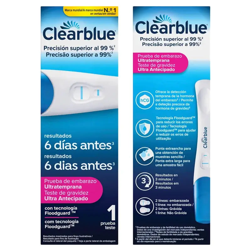 Clearblue Ultratemprana Prueba de Embarazo 10 mI, Resultados 6 Días Antes, 1 Test Analógico