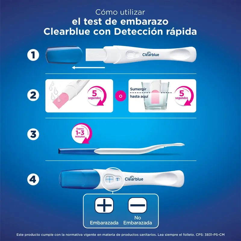 Clearblue Prueba de Embarazo con Detección Rápida, Resultado Desde Tan Solo 1 Minuto, 1 Test