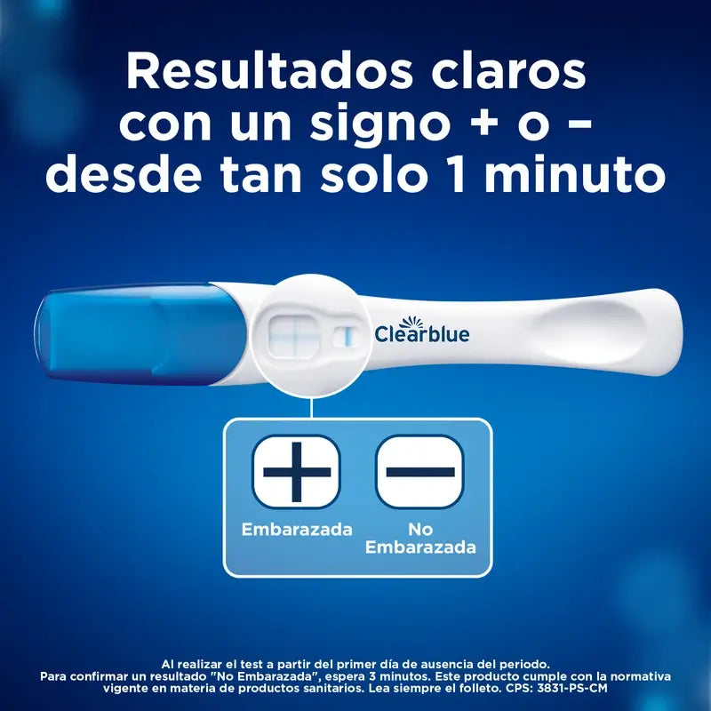 Clearblue Prueba de Embarazo con Detección Rápida, Resultado Desde Tan Solo 1 Minuto, 1 Test