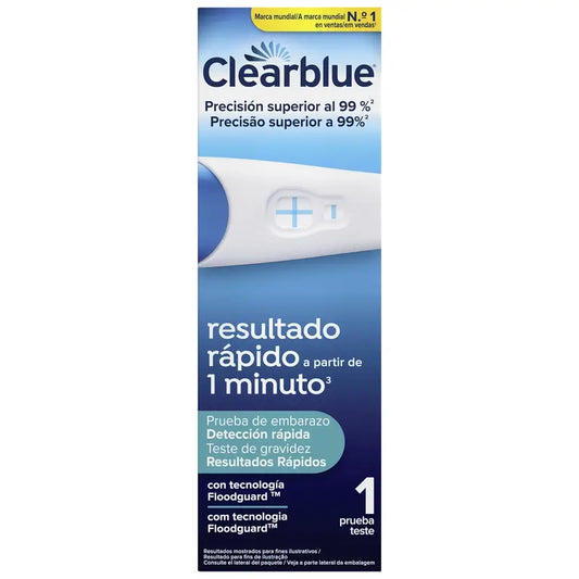 Clearblue Prueba de Embarazo con Detección Rápida, Resultado Desde Tan Solo 1 Minuto, 1 Test