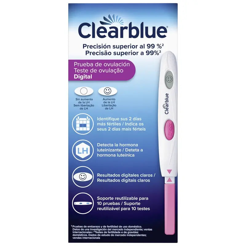 Clearblue Pack Early Test Embarazo Analógico 1 Prueba + Clearblue Test Ovulación 10 Varillas