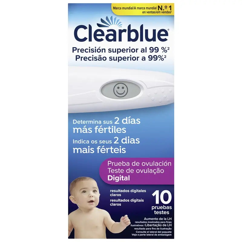 Clearblue Digital Prueba de Ovulación, 1 Soporte Digital y 10 Tests