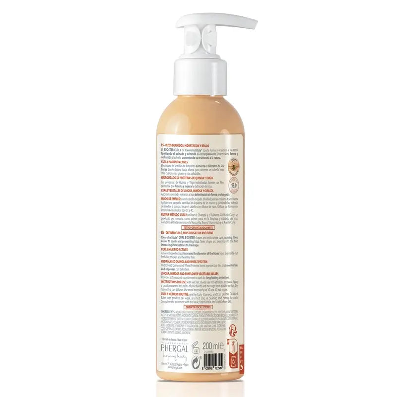 Clearé Institute Booster Crema Peinado Método Curly Cabello Rizado 200 Ml