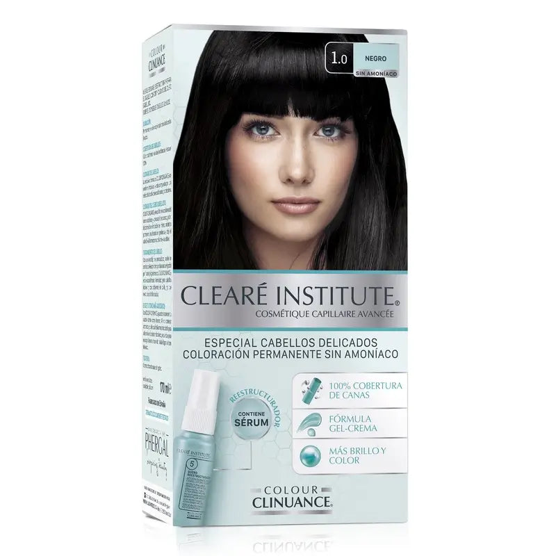 Clearé Institute Colour Clinuance Coloración Permanente Tinte Sin Amoníaco 1.0 Negro