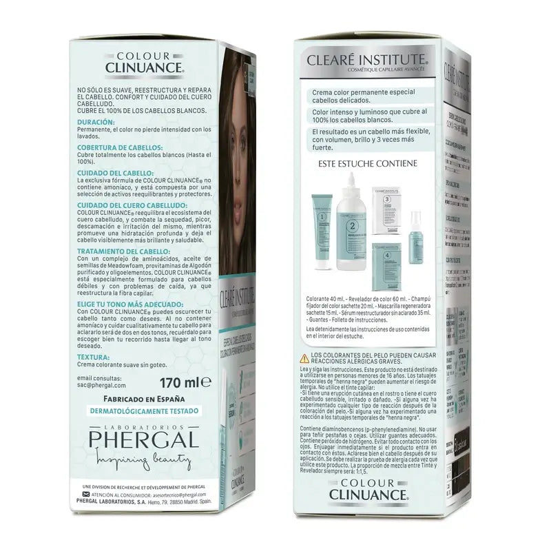 Clearé Institute Colour Clinuance Coloración Permanente Tinte Sin Amoníaco 3.0 Castaño Oscuro