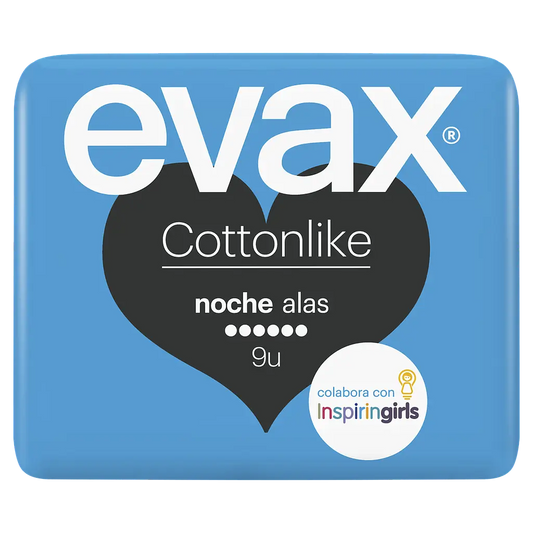 Evax Cottonlike Noche Compresas con Alas 9 unidades