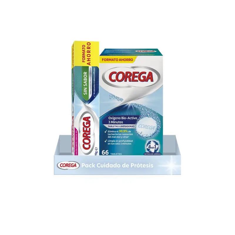 Corega Pack Cuidado de Prótesis ( Limpieza + Fijación fuerte)