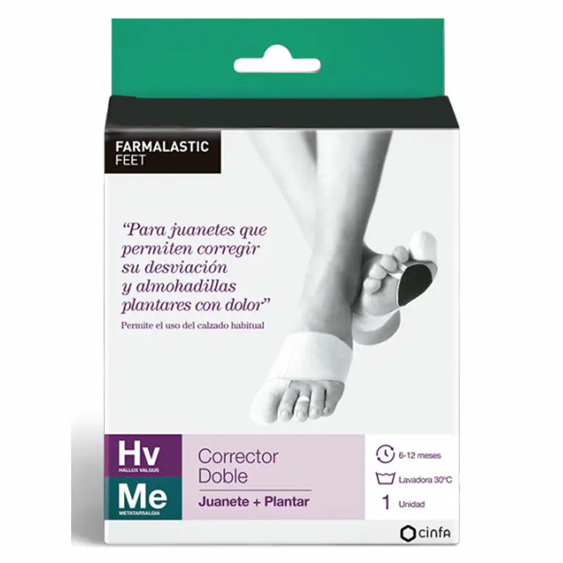 Farmalastic Corrector Doble Juanetes Y Plantar Pie Derecho, T-P