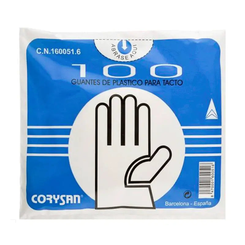 Corysan Guantes Tacto Plástico, 200 Unidades