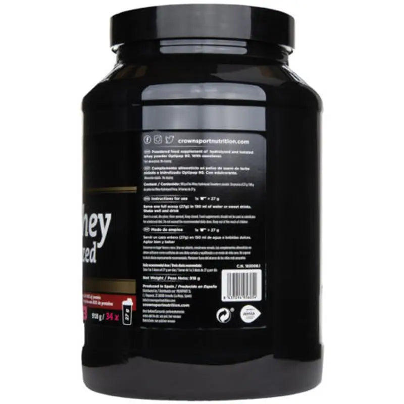 Crown Sport Nutrition Iso Whey Hydrolyzed Fresa , 918 gr (34 porciones) 