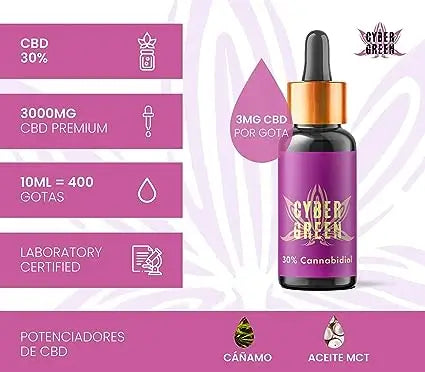 Cybergreen Aceite Cbd Puro Full Spectrum 30% Base De Aceite De Coco 0% Thc , 10 ml