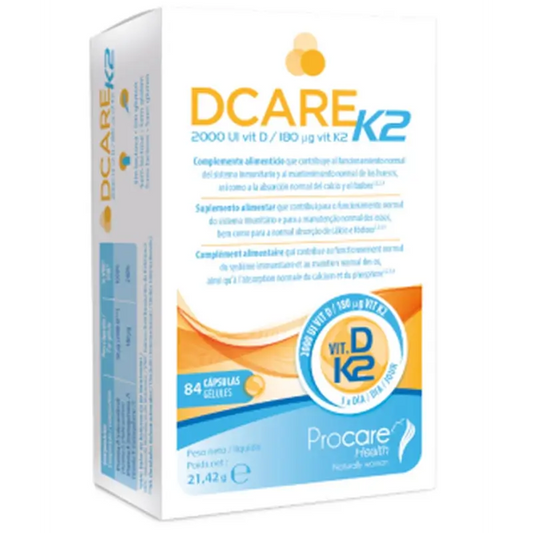 Dcare K2 2000 Iu Vitamina D3, 84 perlas