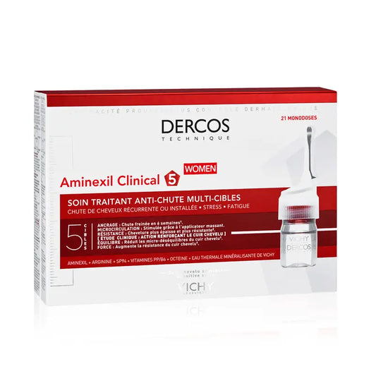 Vichy Dercos Technique Aminexil Clinical 5 Mujer (21 ampollas)