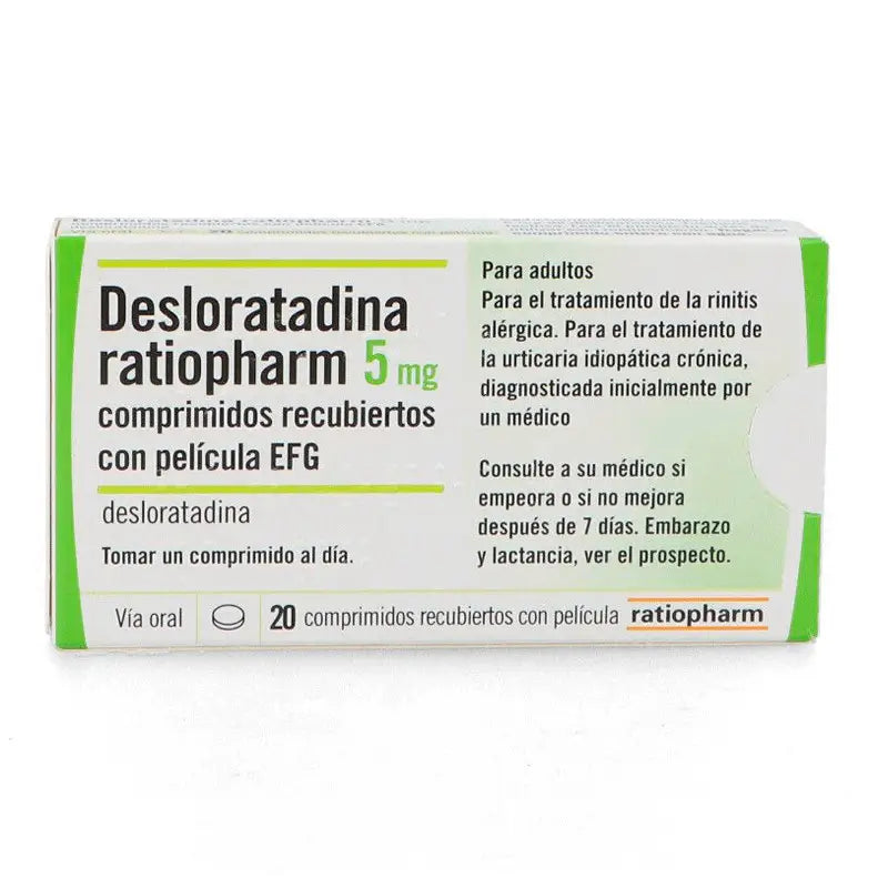 Desloratadina Ratiopharm 5 mg, 20 Comprimidos Recubiertos