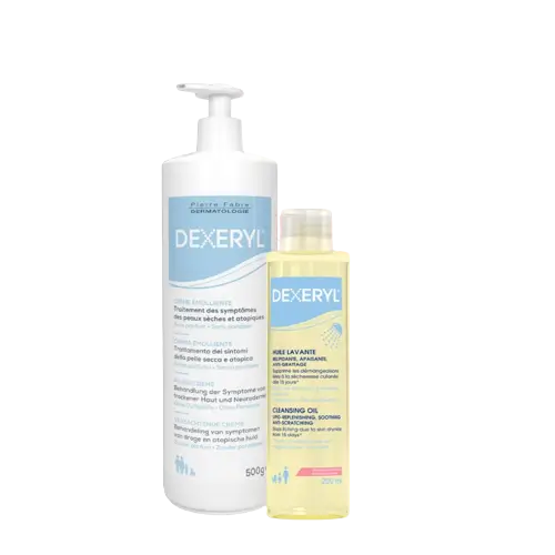 Dexeryl Kit Crema Emoliente 500 G + Dexeryl Aceite Limpiador, 200 Ml