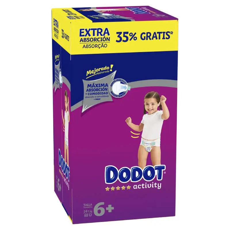 Dodot Activity Pañales Talla 6+ (+14 Kg), 88 unidades