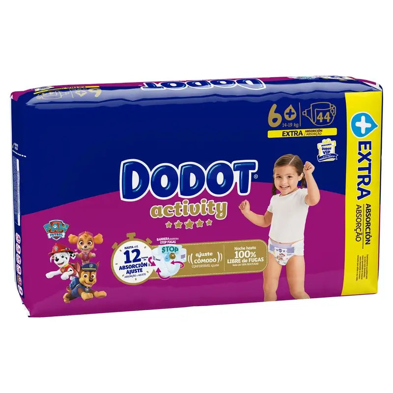 Dodot Activity Pañal Talla 6+ (+14 kg), 44 Unidades