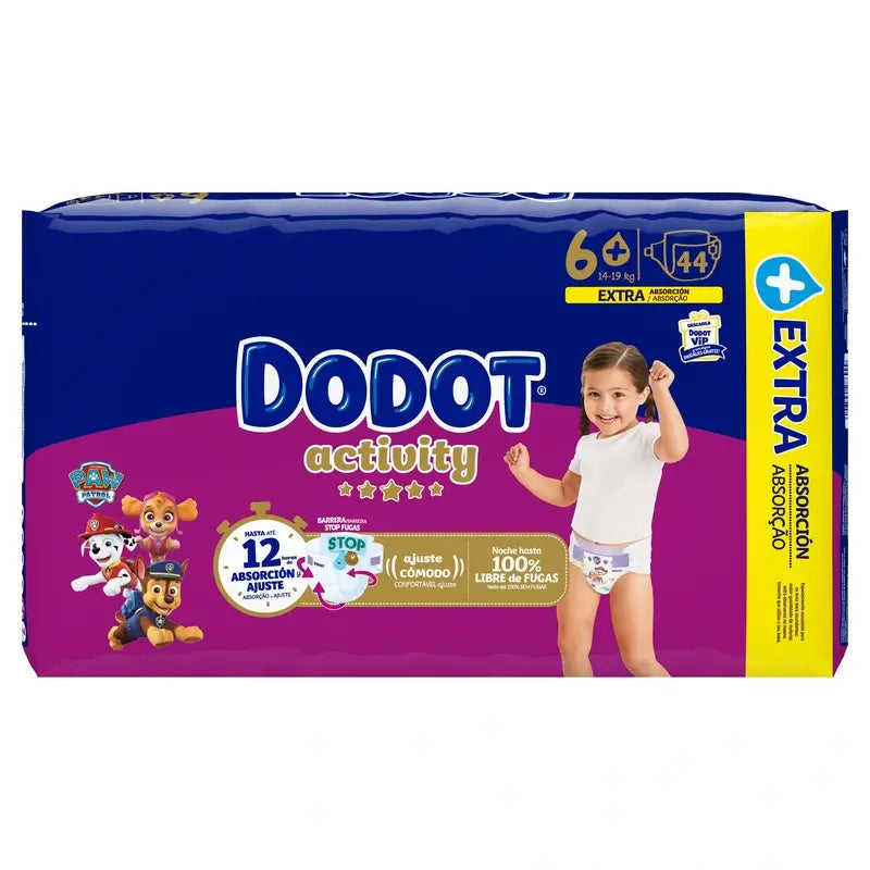 Dodot Activity Pañal Talla 6+ (+14 kg), 44 Unidades