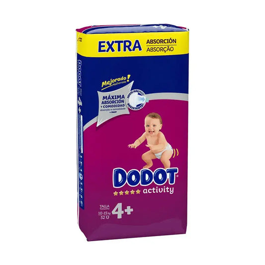 Dodot Activity Extra Jumbo Talla 4+ (10-15Kg), 52 unidades.