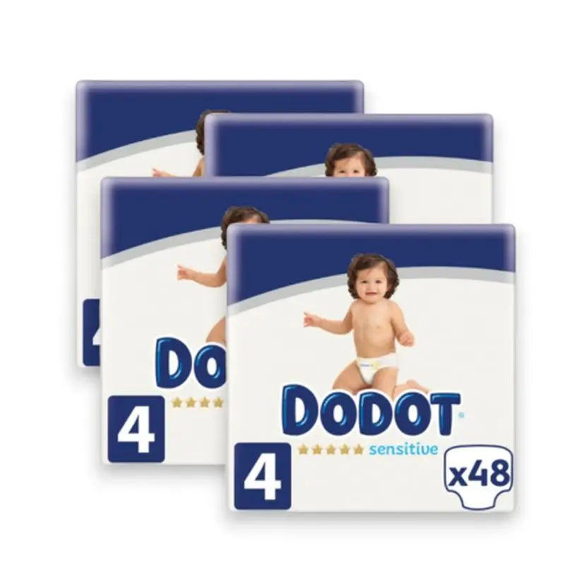 Dodot Pack 4 X Sensitive Value Pack Talla 4 (9-14 Kg), 192 Unidades