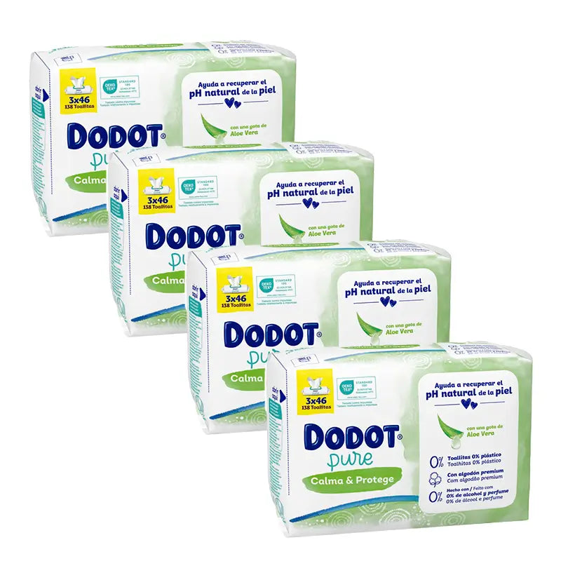 DODOT Pack Toallitas Aloe, 12 X 46