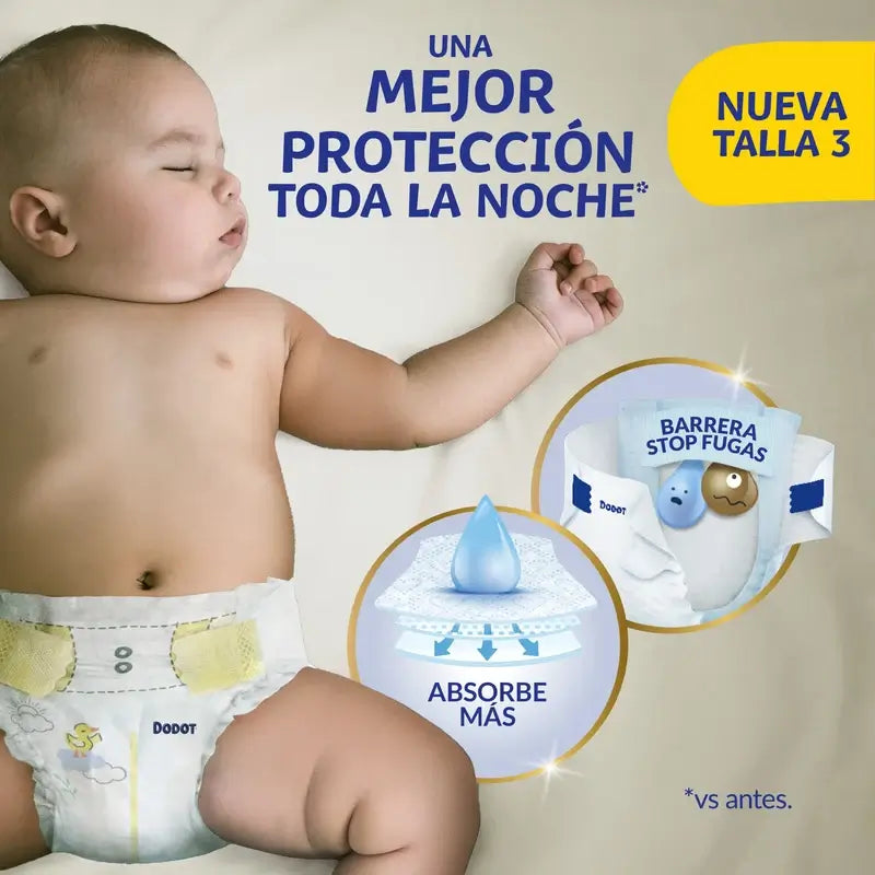 Dodot Sensitive Pañal Talla 3 (6-10 Kg), 56 Unidades