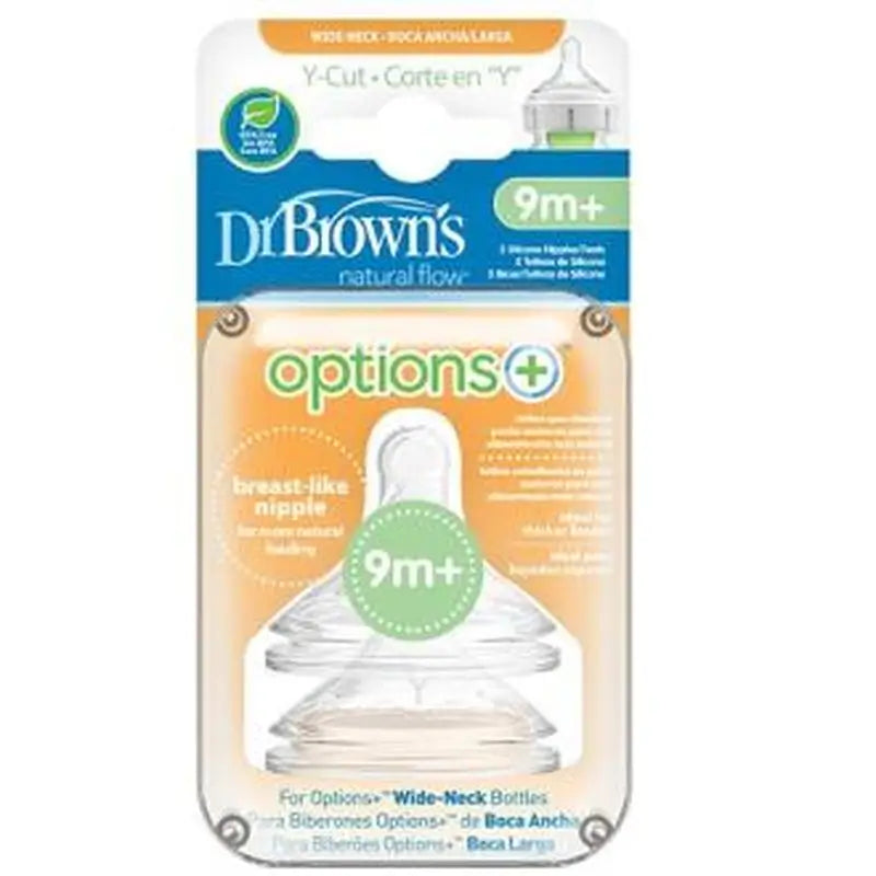 Dr. Brown´S Tetina Options B/Ancha Sili Redon Cere Ny +9M 2Un