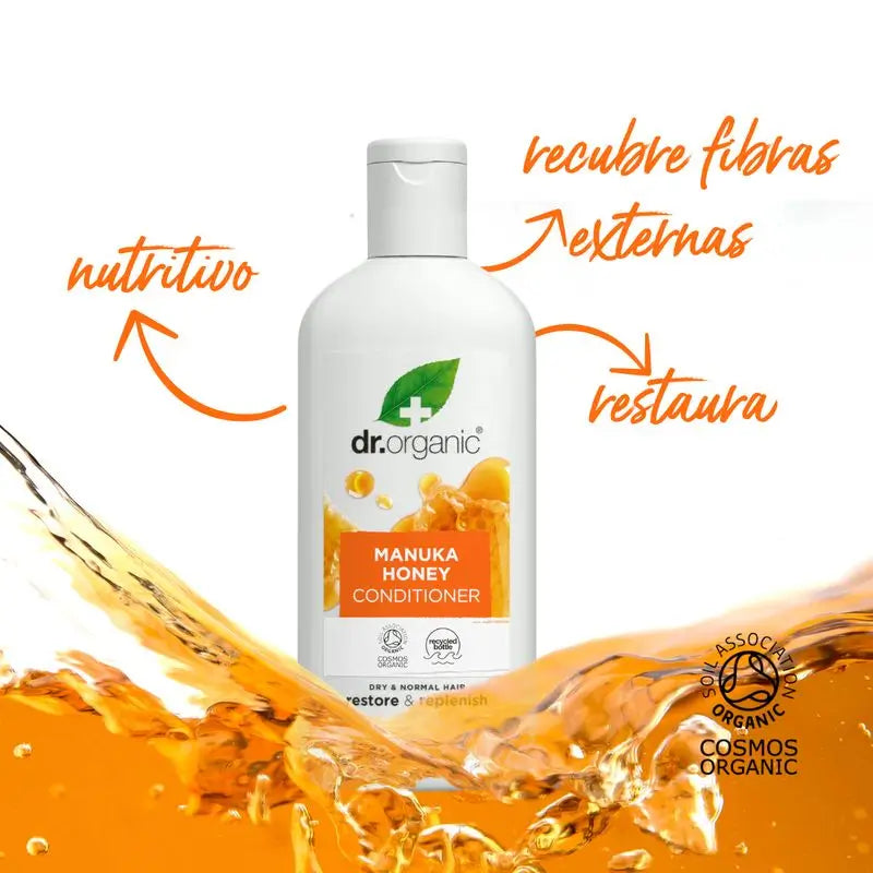 Dr.Organic Miel De Manuka Acondicionador Cabello Normal A Seco, 265 ml