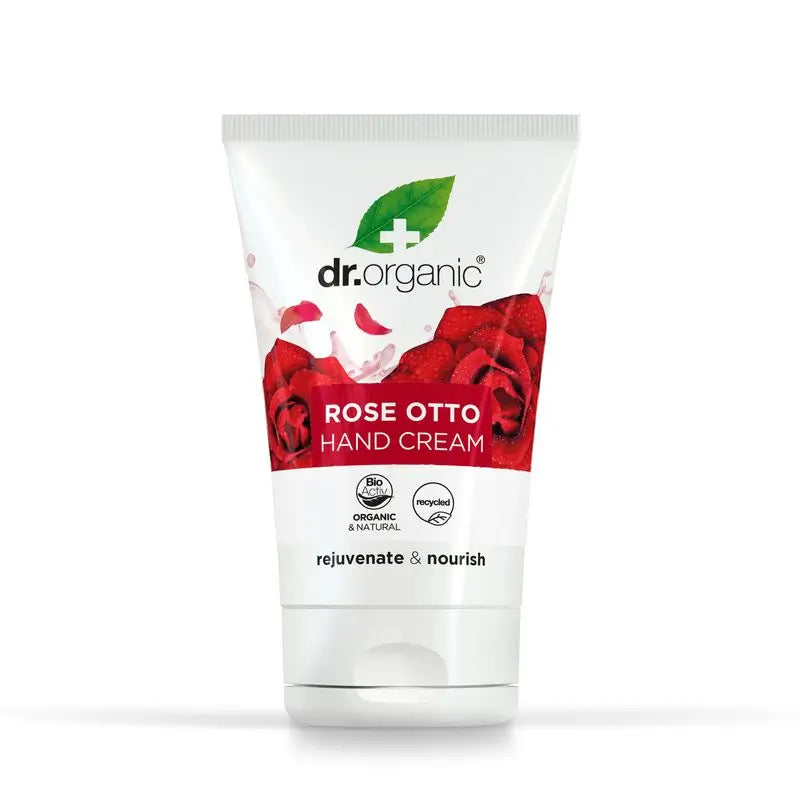 Dr.Organic Rosa Damascena Crema De Manos Y Uñas Piel Madura, 125 ml