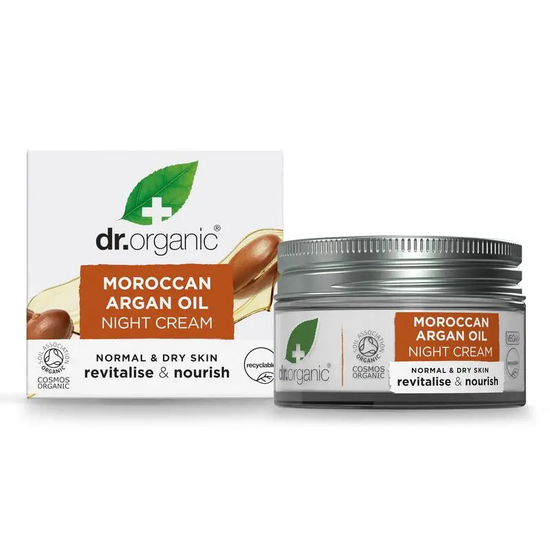 Dr.Organic Aceite De Argán Crema De Noche Piel Normal A Seca, 50 ml