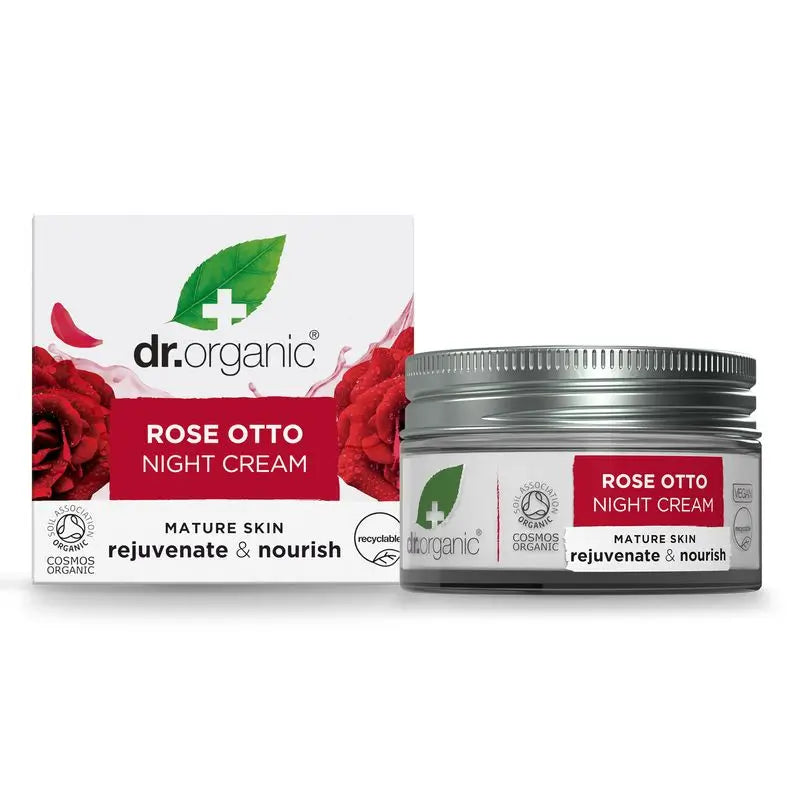 Dr.Organic Rosa Damascena Crema De Noche Piel Madura, 51 ml